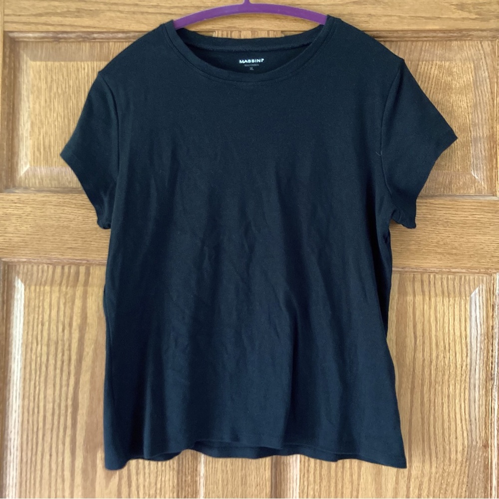 5/$15 Massini Simple Black SS T-shirt XL